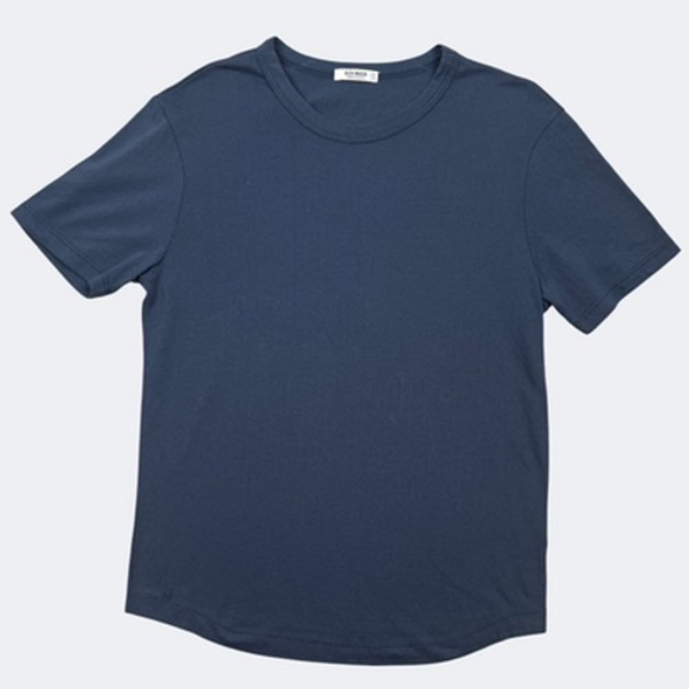 Buck Mason Shirt Mens S Blue Crewneck Curved Hem Tee Made In USA BM11001.428